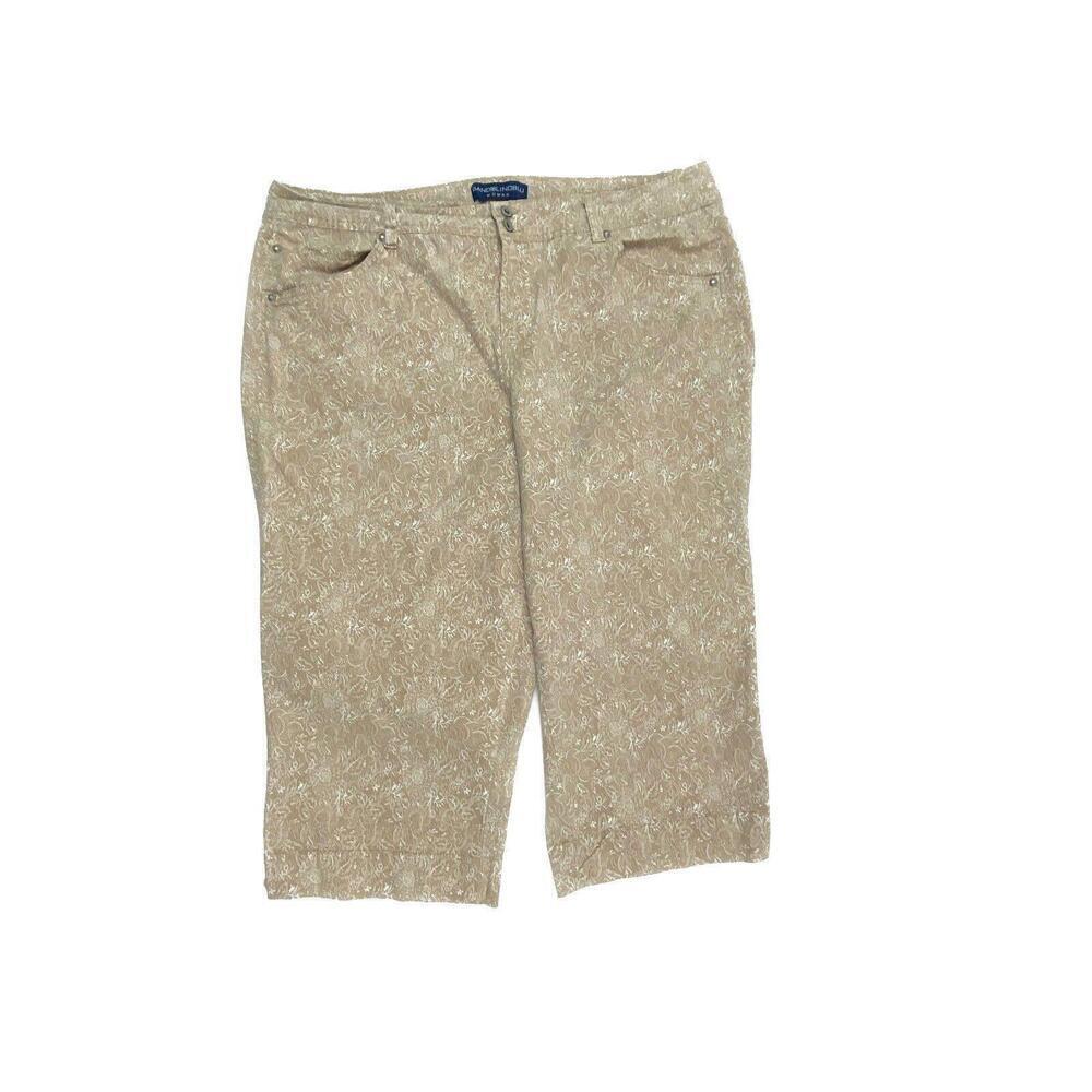 Bandolinoblu Capri Women's size‎ 20W Beige White Floral Chino pants